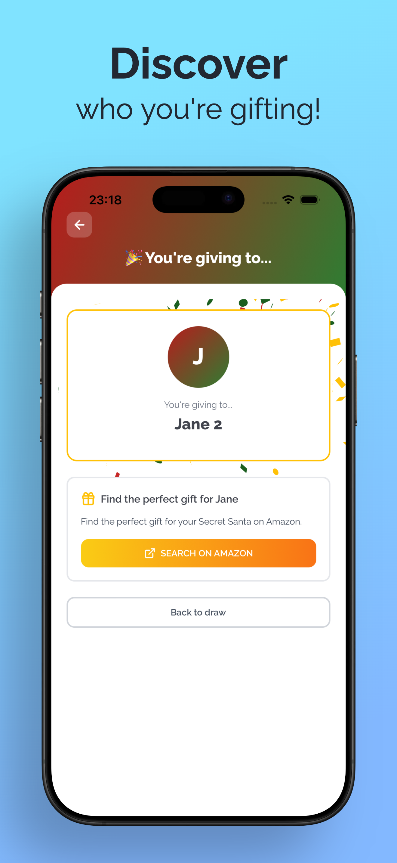 Discover who you're gifting in the Secret Santa Raffle app